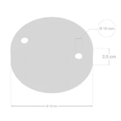 Baldakin Til 2 Lamper | Roset Loft | Creative Cables | Hvid | Ø120mm