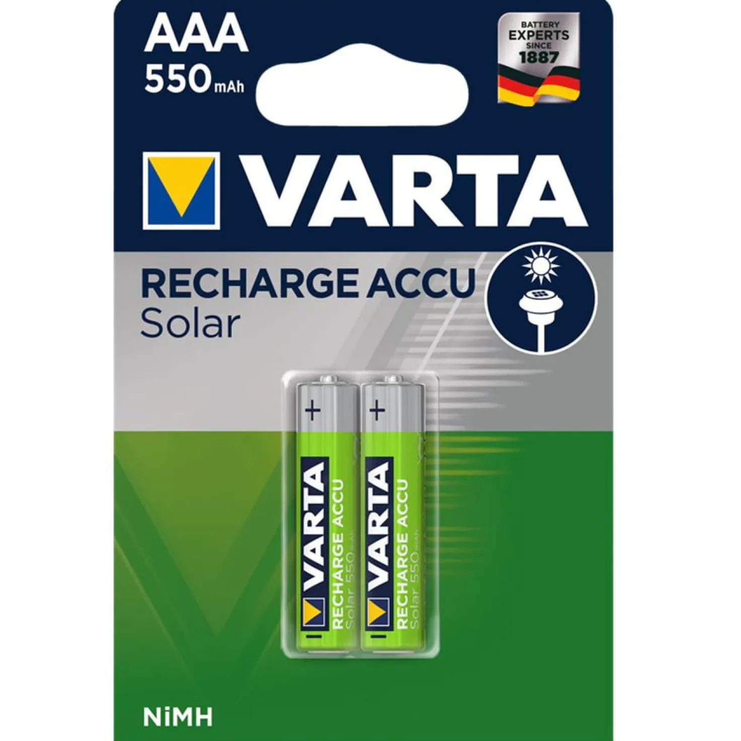 Batteri til Solcellelamper | AAA | Varta | 2 stk (44146)