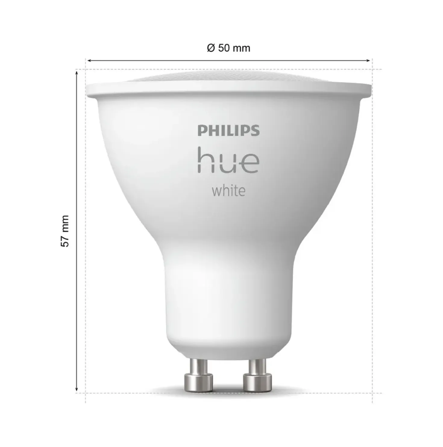 Bedlampe Inkl. Philips Hue1xGu10 | Sort Firkant Spot | Smart Udendørs Havelampe