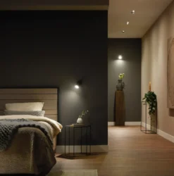 Bedlampe Inkl. Philips Hue1xGu10 | Sort Firkant Spot | Smart Udendørs Havelampe
