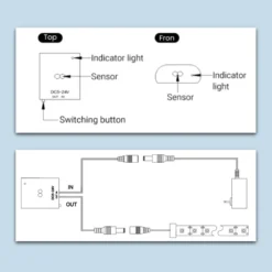 Berøringsfri Sensor | 5-24V | Tænd/sluk & dæmp | Max 5A | Hvid