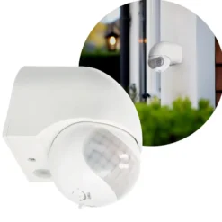 Bevægelsessensor 12m | Udendørs PIR sensor | Hvid