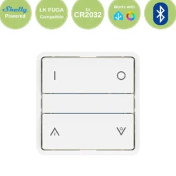 Bluetooth Fuga Afbryder | Svagstrømstangenter | Shelly-chip | Hvid
