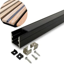 120cm Aluprofil til Akustikpanel | 10x10mm | Inkl. diffusere og beslag