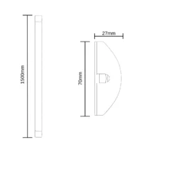 150cm Fladt LED Armatur | CCT | 4800lm | 48W | IP20
