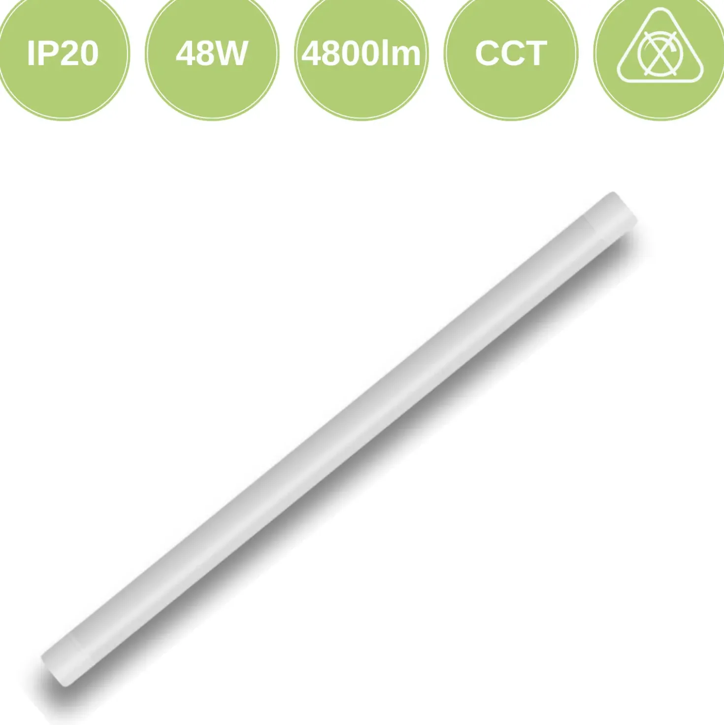 150cm Fladt LED Armatur | 10-pak | CCT | 4800lm | 48W | IP20