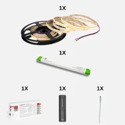 COB LED Strip Sæt | 5m | CCT | Zigbee | 20W/m | 10mm | Inkl. Controller og Fjernbetjening