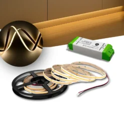 COB LED Strip Sæt | 6m | 3000K | Dæmpbar | 9W/m | 8mm | Inkl. Driver