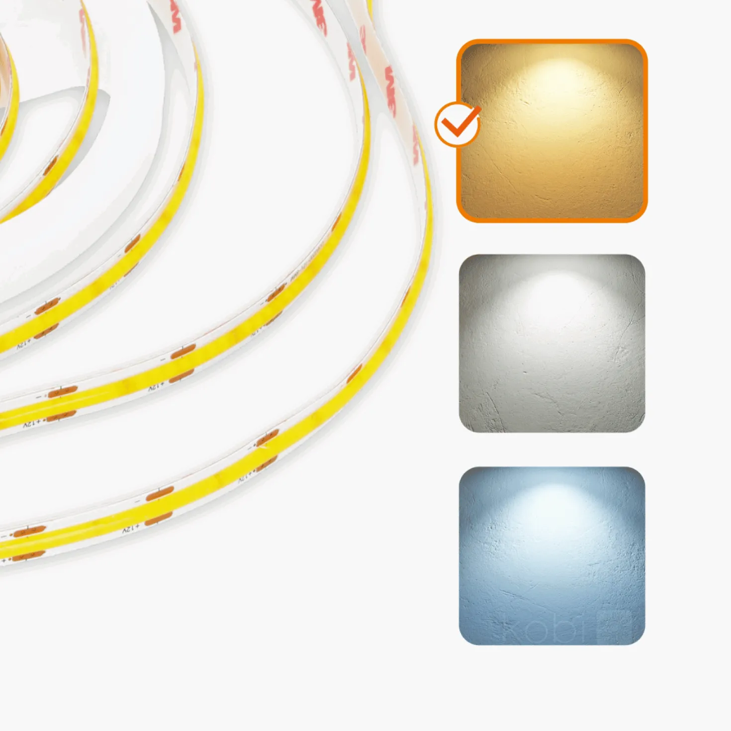 COB LED Strip 12V | 5m | 8mm | 3000K | 860lm/m | 10W/m | IP65