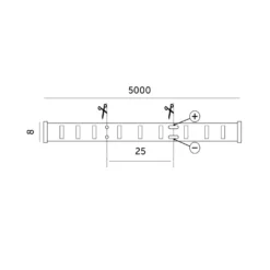 COB LED Strip 12V | 5m | 8mm | 4000K | 950lm/m | 10W/m | IP65