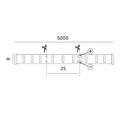 COB LED Strip 12V | 5m | 8mm | 4000K | 1000lm/m | 10W/m | IP20