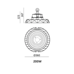 DALI Industri lampe | LED High Bay | 4000K | 36000lm | 200W | ANICA