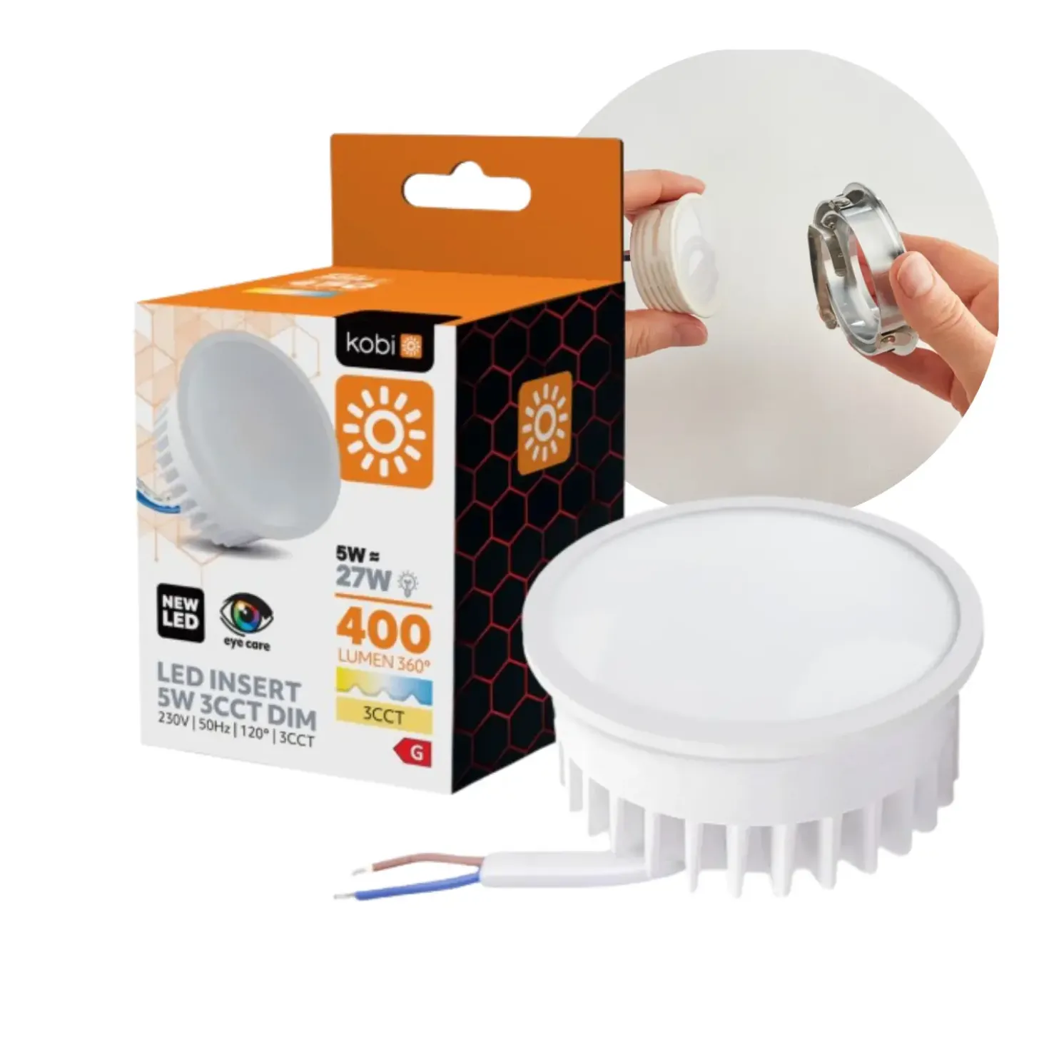 Dæmpbar LED Pære til Påbygningsspots | 3CCT | 400lm | 5W | Ra80 | IP20