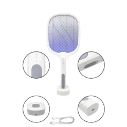 Elektrisk Fluesmækker | Genopladelig | 2i1 | UV Insektlampe | 3000V