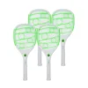 Elektrisk Fluesmækker | 4 stk. | Genopladelig | LED Lygte | 3500V