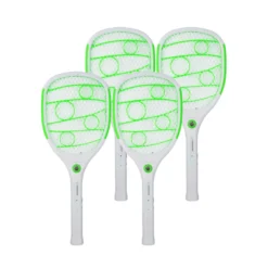 Elektrisk Fluesmækker | 4 stk. | Genopladelig | LED Lygte | 3500V