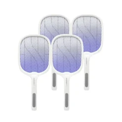 Elektrisk Fluesmækker | 4 stk. | Genopladelig | UV Insektlampe | 3500V