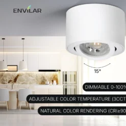 ENVILAR Påbygningsspots | 2-Pak | 3CCT | 400lm | 5W | HAMBURG | Hvid