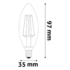E14 Pære | Filament Pære | LED | 4.9W | 2700K | 806lm