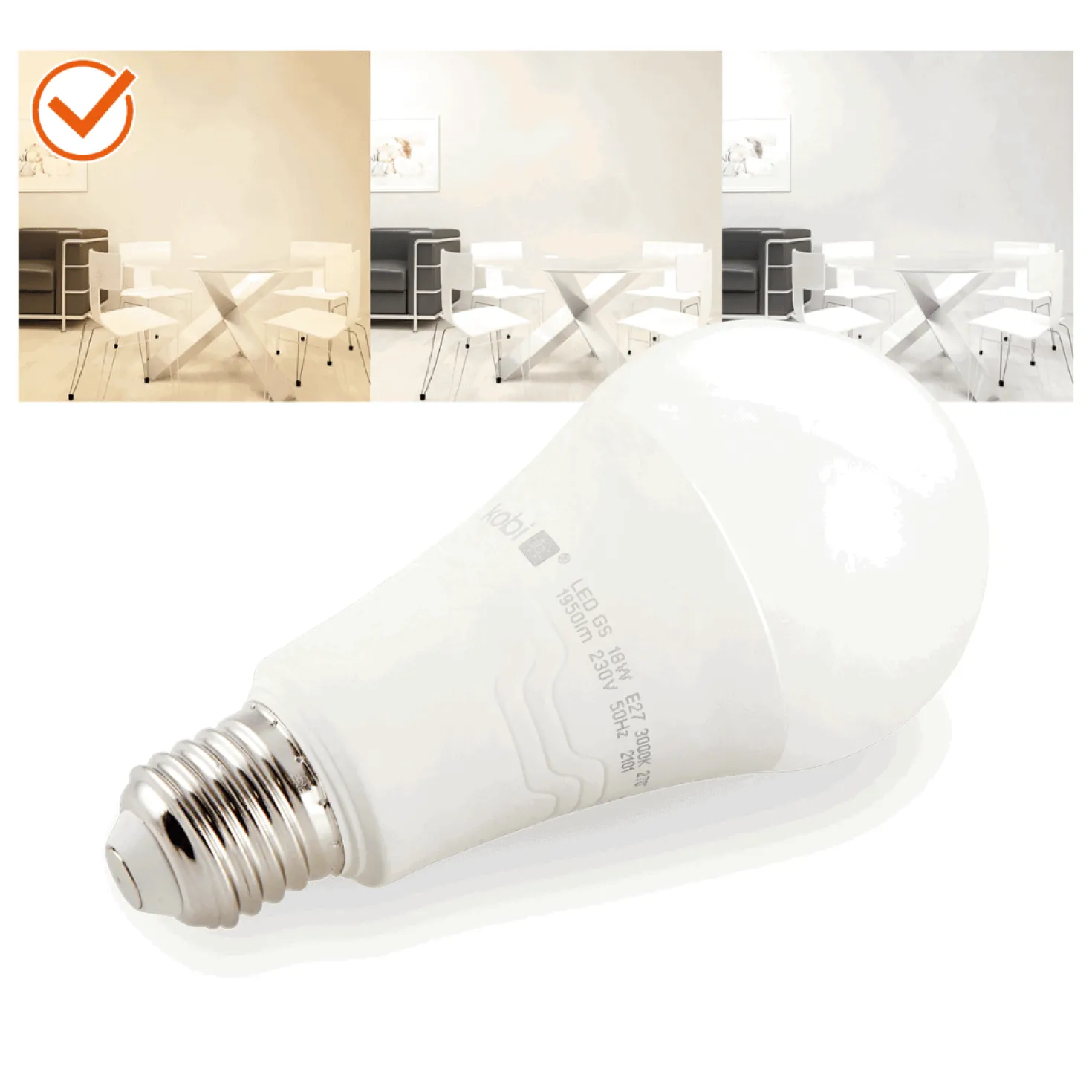 E27 Pære LED | 10-Pak | 18W | 3000K