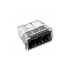 Fjeder samlemuffe | 3-polet | 450V | 24A | Transparent/Sort