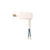 Flad stikprop | Hanstik | Vinkel flad u/jord hvid | 220-250V