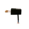 Flad stikprop | Hanstik | Vinkel flad u/jord sort | 220-250V