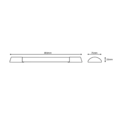 Fladt LED Armatur | 90cm | 4000k | 3750lm | 30W | Hvid