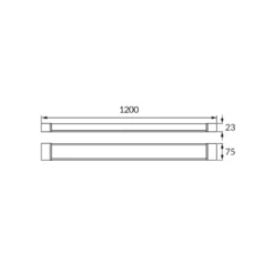 Fladt LED armatur | 120cm | 10-Pak | CCT | 25/30/40W | LOTOS | Hvid