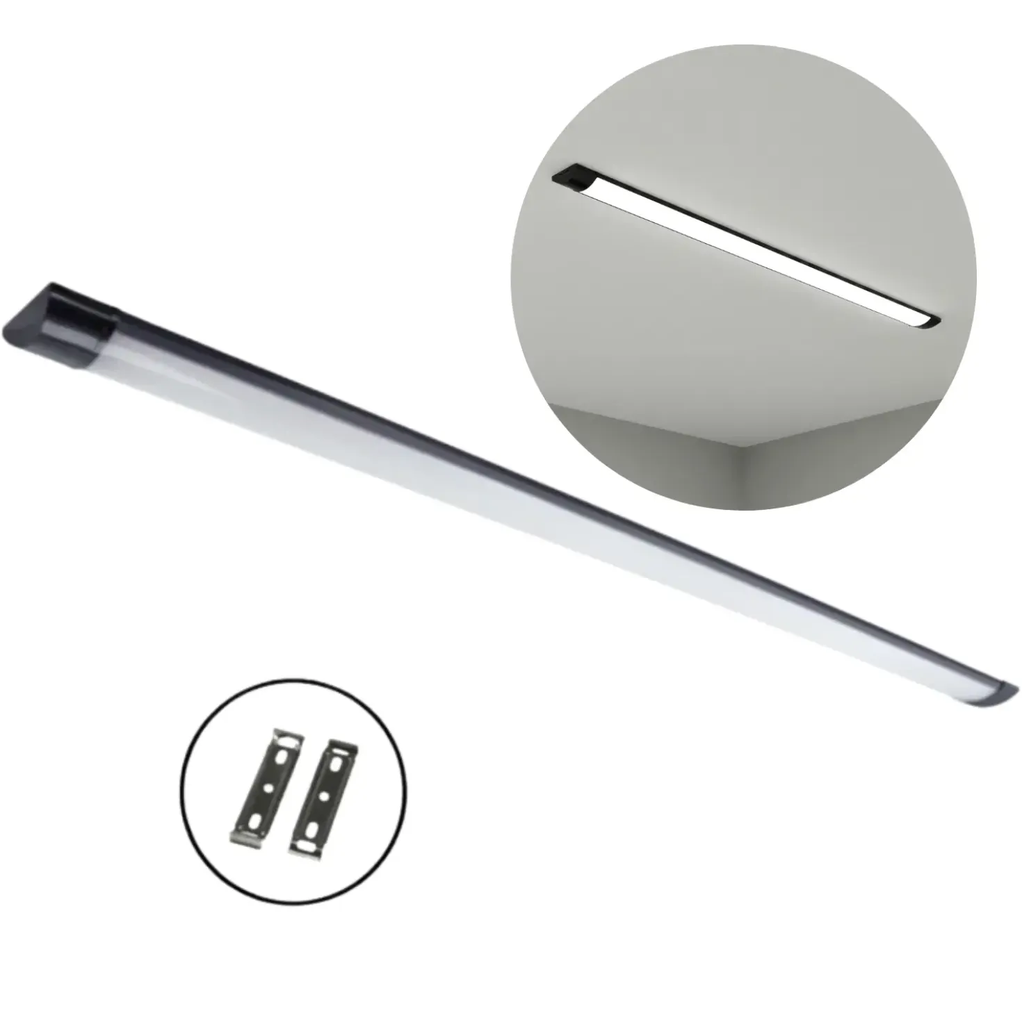 Fladt LED armatur | 120cm | 10-Pak | CCT | 25/30/40W | LOTOS | Sort