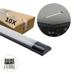 Fladt LED armatur | 120cm | 10-Pak | CCT | 25/30/40W | LOTOS | Sort