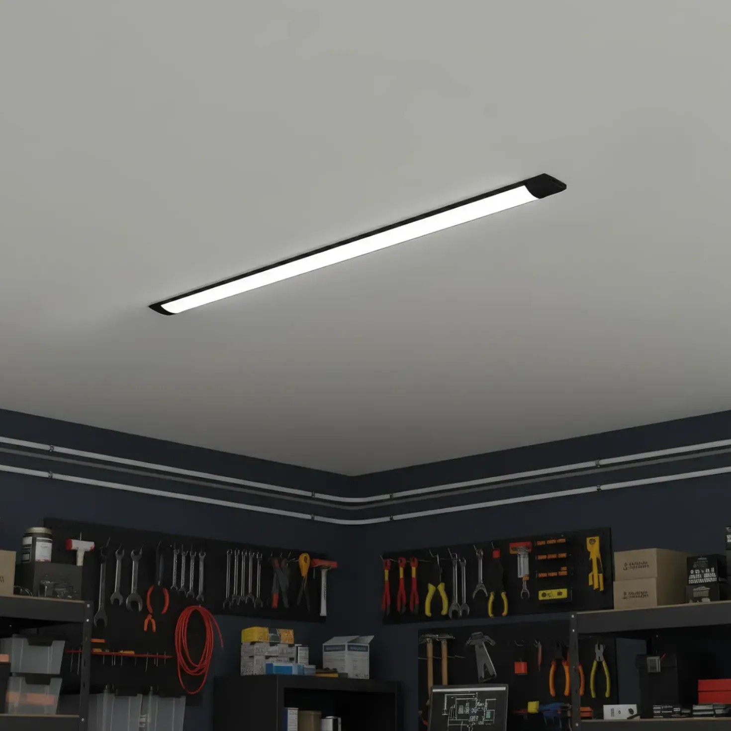 Fladt LED armatur | 120cm | 10-Pak | CCT | 25/30/40W | LOTOS | Sort