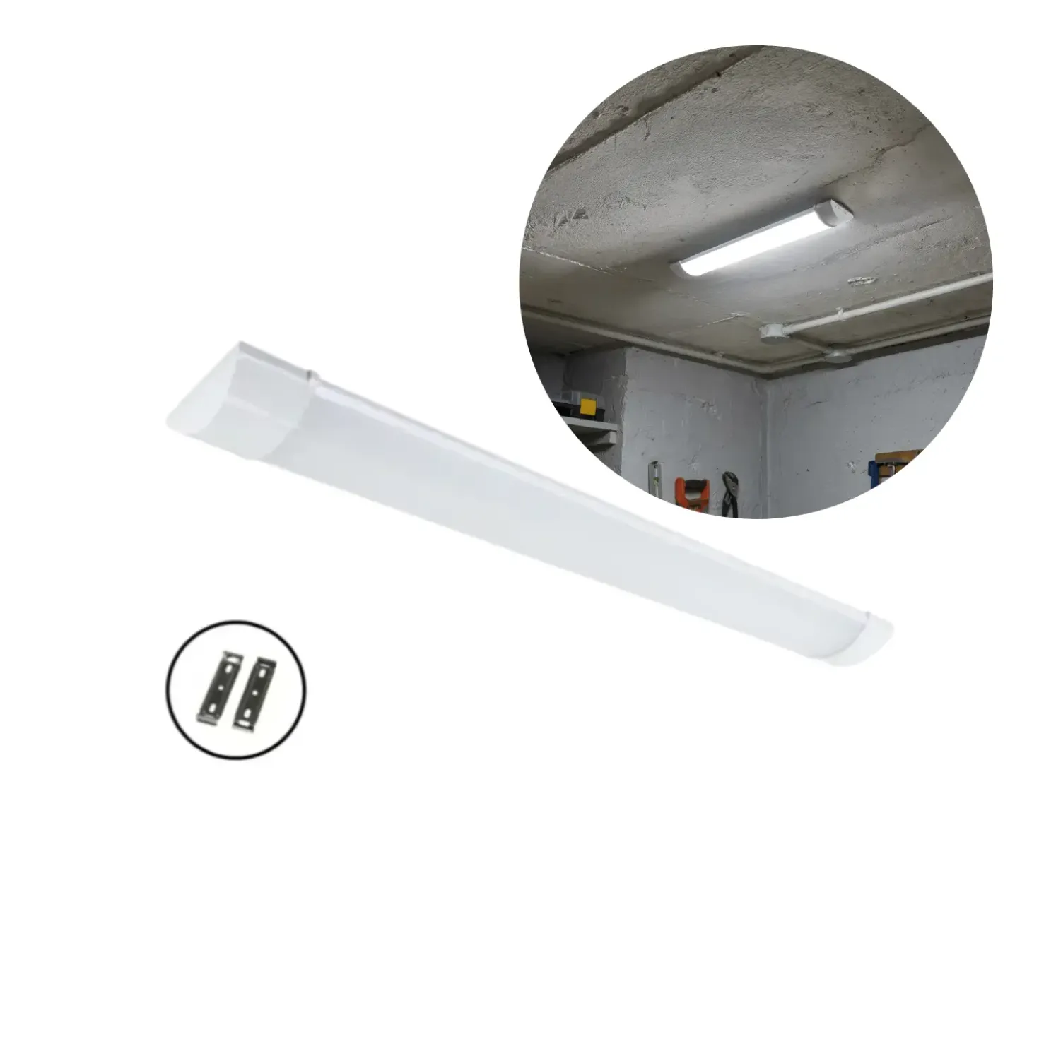 Fladt LED armatur | 60cm | 10-Pak | CCT | 10/15/20W | LOTOS | Hvid