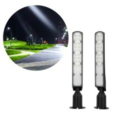 Gadelampe | 4000K | 10000lm | 100W | IP65 | Skumringssensor | CYOTO | Sort