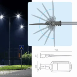 Gadelampe | 4000K | 27000lm | 200W | IP66 | VESPA PRO | Sort