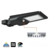 Gadelampe Solcelle | 3CCT | 3000lm | 20W | IP65 | Skumrings-og bevægelsessensor | STREET | Sort