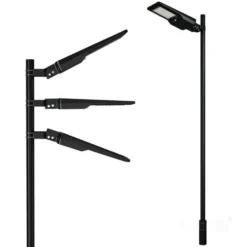 Gadelampe Solcelle | 3CCT | 3000lm | 20W | IP65 | Skumrings-og bevægelsessensor | STREET | Sort