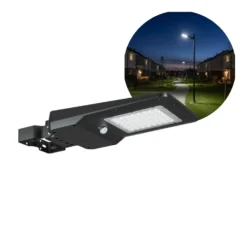Gadelampe Solcelle | 3CCT | 3000lm | 20W | IP65 | Skumrings-og bevægelsessensor | STREET | Sort