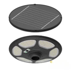Gadelampe Solcelle | 4000K | 3200lm | IP54 | Skumrings-og bevægelsesensor | SOLSUMI | Sort