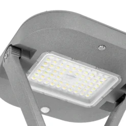 Gadelampe Solcelle & 230V | 4000K | 2000lm | 14W | IP65 | Skumrings-og bevægelsessensor | HYBRID | Grå
