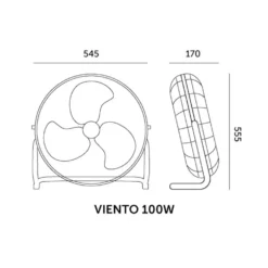 Gulvventilator | 100W | Ø50cm | 3 hastigheder | VIENTO