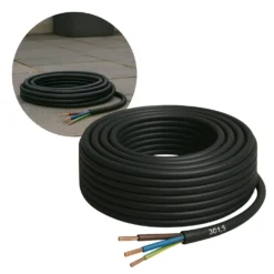Gummikabel 3g1,5 mm² | 20 meter | 70°C | Sort