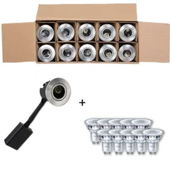 Gu10 Spot PRIMA | Børstet Alu | Inkl. Philips Master Gu10 Pære | 3000K | 10 stk. pakke (Sætpris)