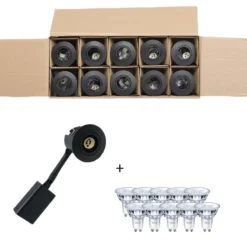 Gu10 Spot PRIMA | Sort | Inkl. Philips Master Gu10 Pære | 2700K | 10 stk. pakke (Sætpris)