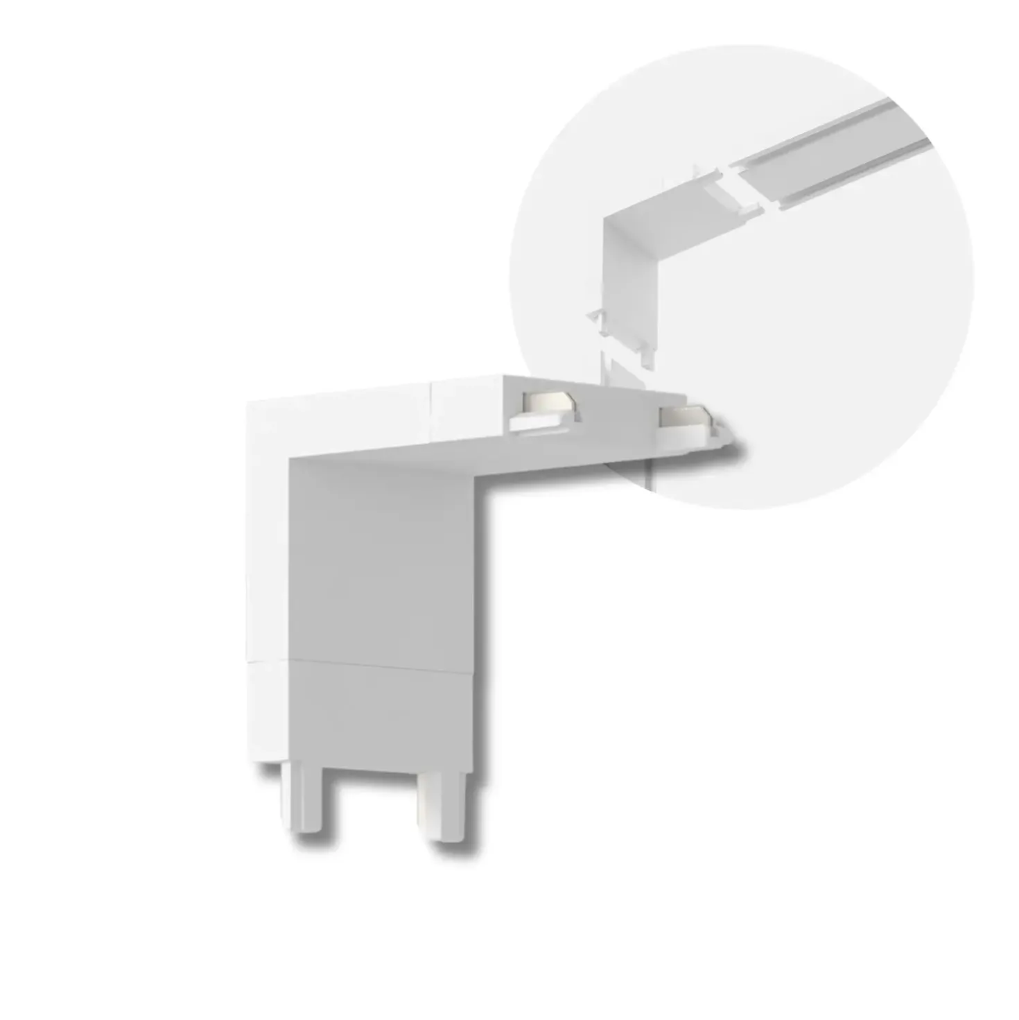 90° Hjørnestykke til SlimTrack Skinnesystem | 24 Volt | Hvid