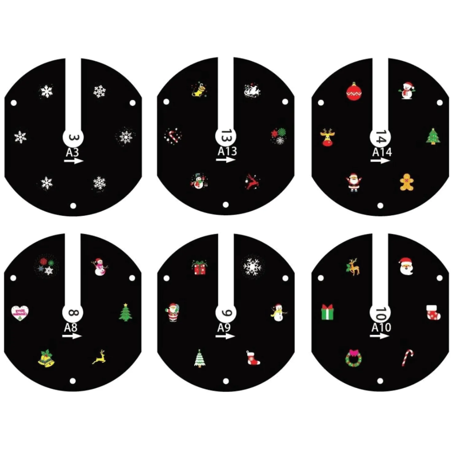 2i1 havespot med julemotiver | 6 motiver | 6W
