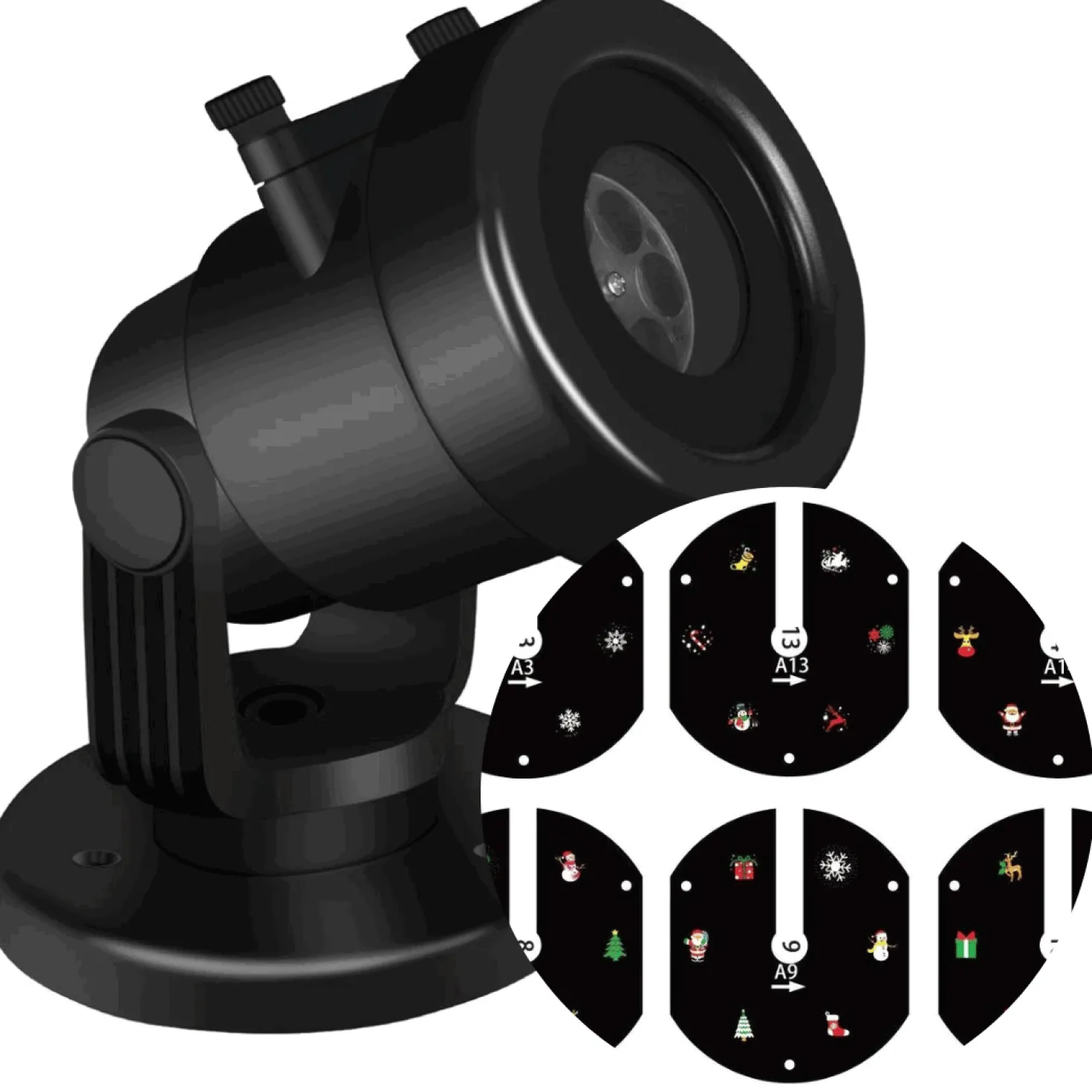 2i1 havespot med julemotiver | 6 motiver | 6W