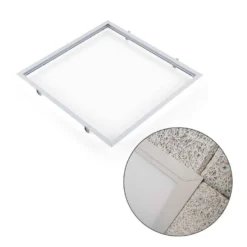 Indbygningsramme til LED Panel 60x60 | 25mm | Klik til Gips & Troldtekt | Hvid