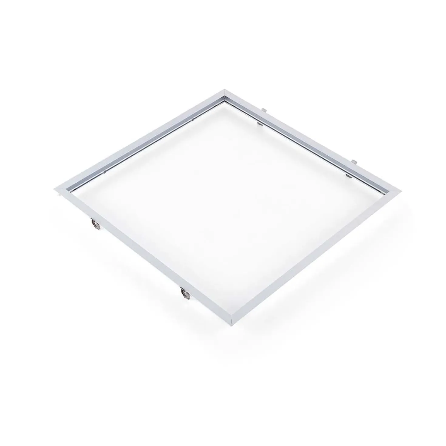 Indbygningsramme til LED Panel 60x60 | 25mm | Klik til Gips & Troldtekt | Hvid