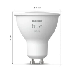 Indbygningsspot Sæt | 10-Pak | Inkl. Philips Hue GU10 | White | 2700K | Bridge + Dimmer | Hvid